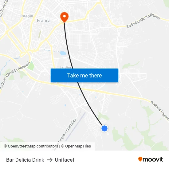 Bar Delicia Drink to Unifacef map