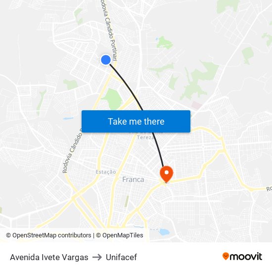 Avenida Ivete Vargas to Unifacef map