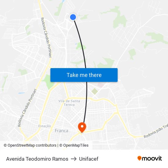 Avenida Teodomiro Ramos to Unifacef map