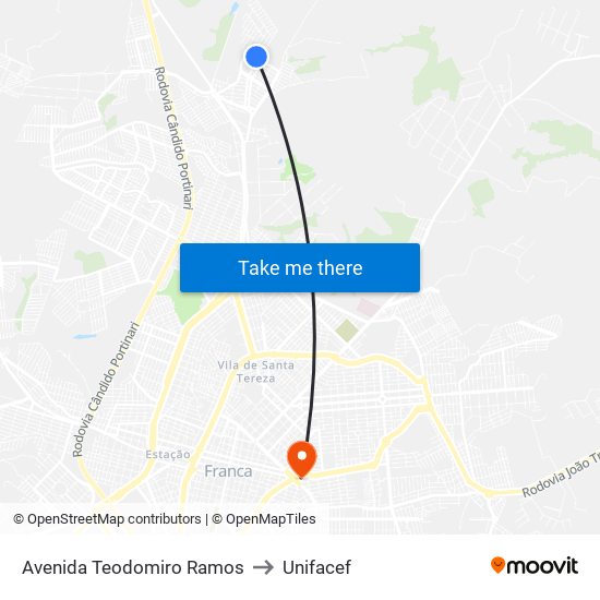 Avenida Teodomiro Ramos to Unifacef map