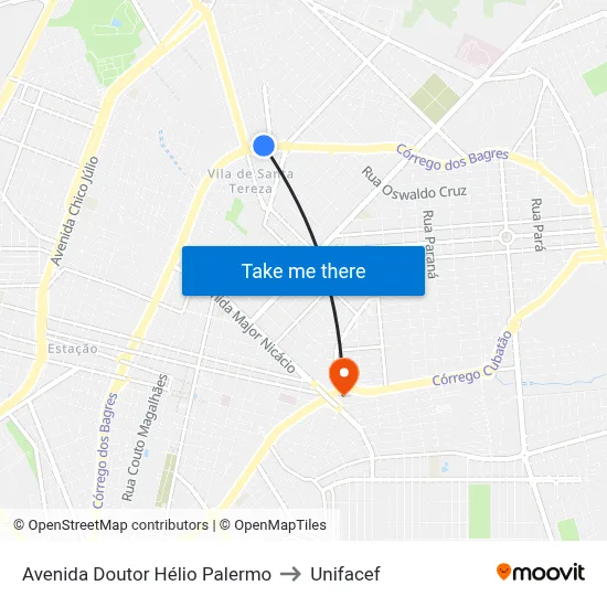 Avenida Doutor Hélio Palermo to Unifacef map