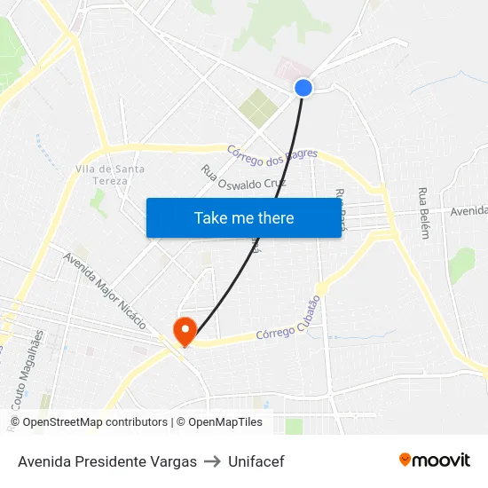 Avenida Presidente Vargas to Unifacef map