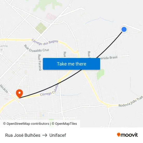 Rua José Bulhões to Unifacef map