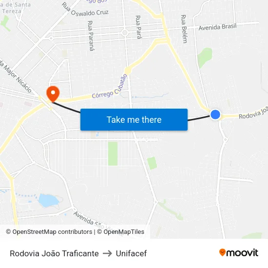 Rodovia João Traficante to Unifacef map