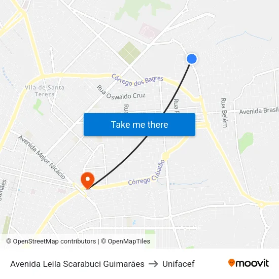 Avenida Leila Scarabuci Guimarães to Unifacef map