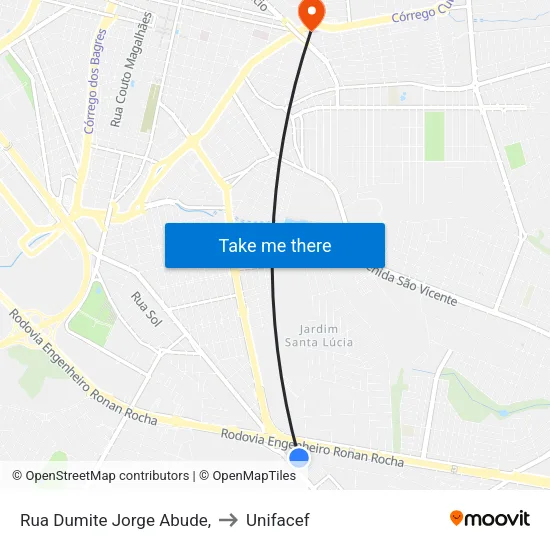 Rua Dumite Jorge Abude, to Unifacef map
