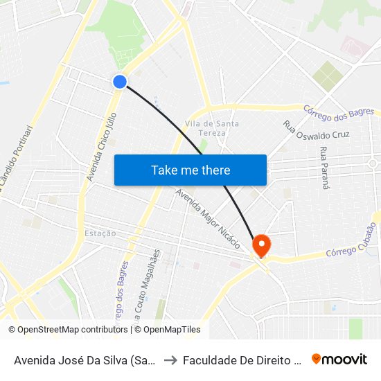 Avenida José Da Silva (Savegnago Expoagro) to Faculdade De Direito De Franca - Facef map