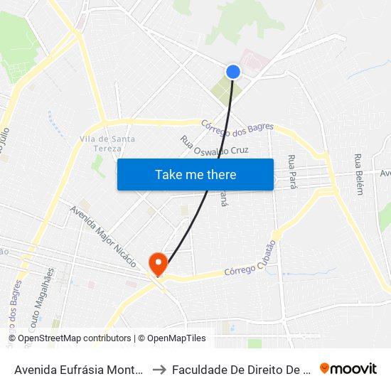 Avenida Eufrásia Monteiro Petráglia to Faculdade De Direito De Franca - Facef map