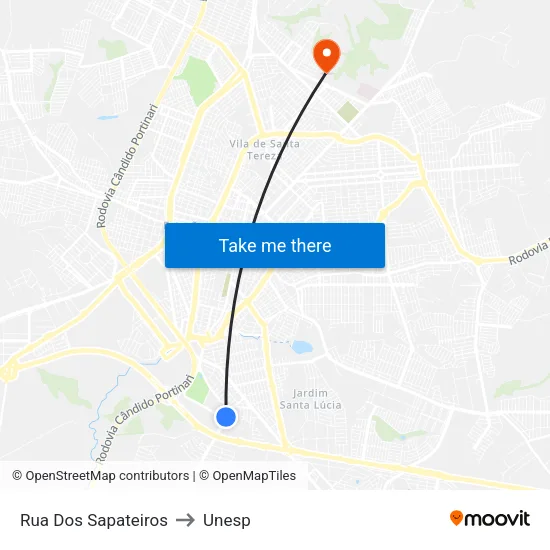 Rua Dos Sapateiros to Unesp map