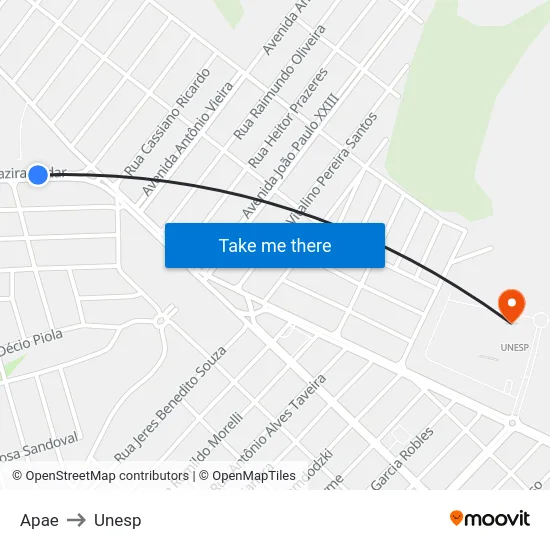 Apae to Unesp map