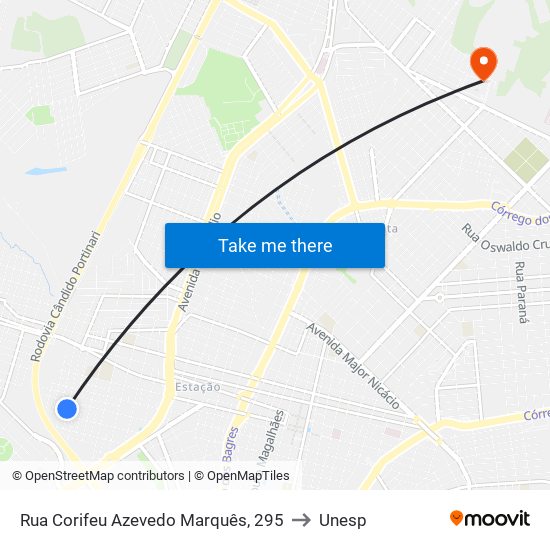 Rua Corifeu Azevedo Marquês, 295 to Unesp map