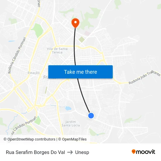 Rua Serafim Borges Do Val to Unesp map