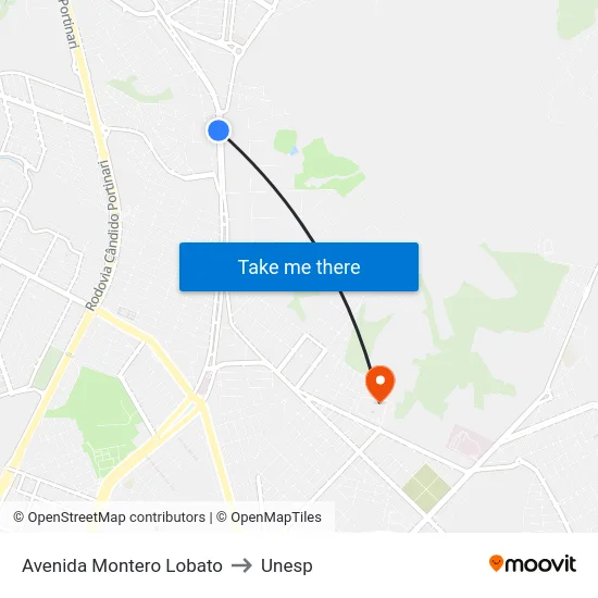 Avenida Montero Lobato to Unesp map