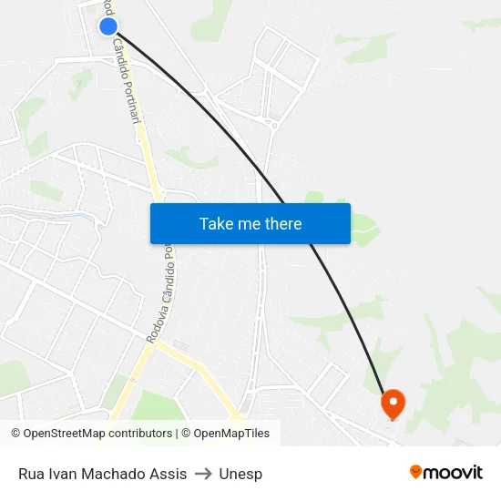 Rua Ivan Machado Assis to Unesp map
