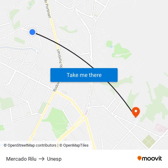 Mercado Rilu to Unesp map