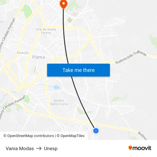 Vania Modas to Unesp map