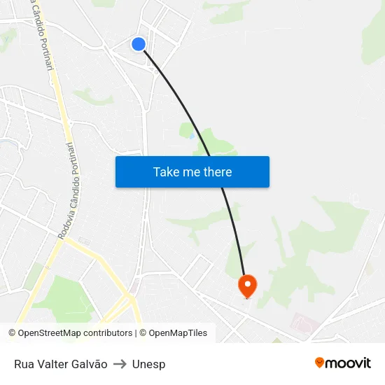 Rua Valter Galvão to Unesp map
