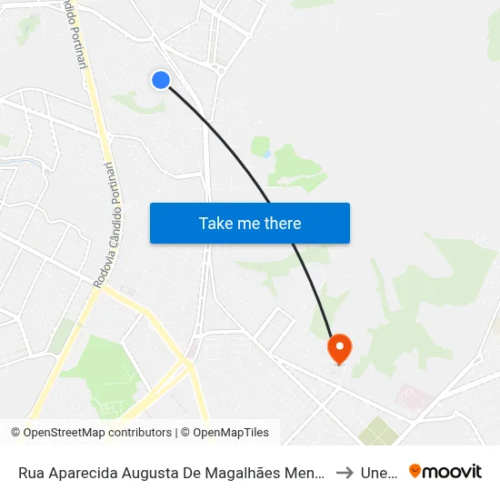 Rua Aparecida Augusta De Magalhães Menezes to Unesp map