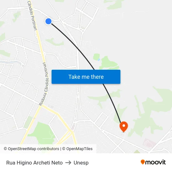 Rua Higino Archeti Neto to Unesp map