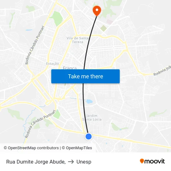 Rua Dumite Jorge Abude, to Unesp map