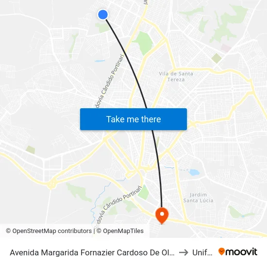 Avenida Margarida Fornazier Cardoso De Oliveira, S/N to Unifran map