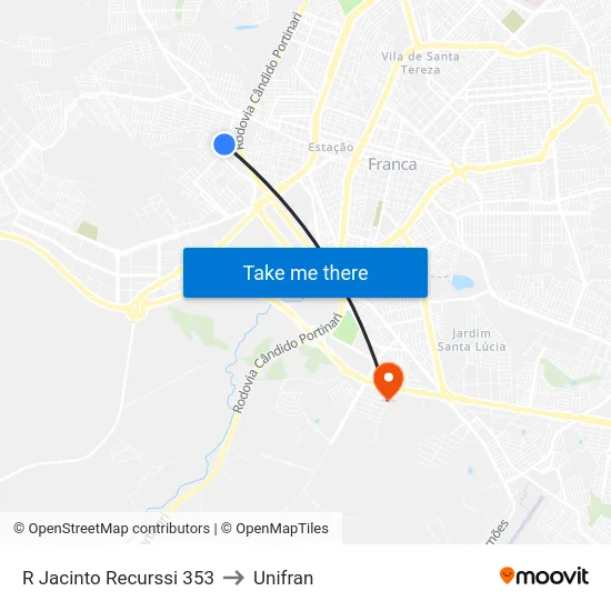 R Jacinto Recurssi 353 to Unifran map