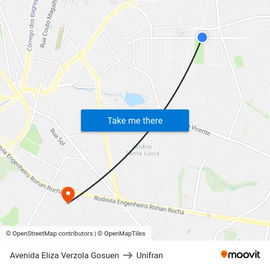 Avenida Eliza Verzola Gosuen to Unifran map