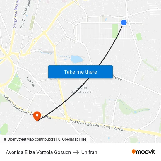 Avenida Eliza Verzola Gosuen to Unifran map