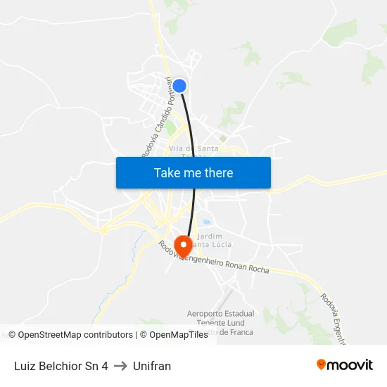 Luiz Belchior Sn 4 to Unifran map