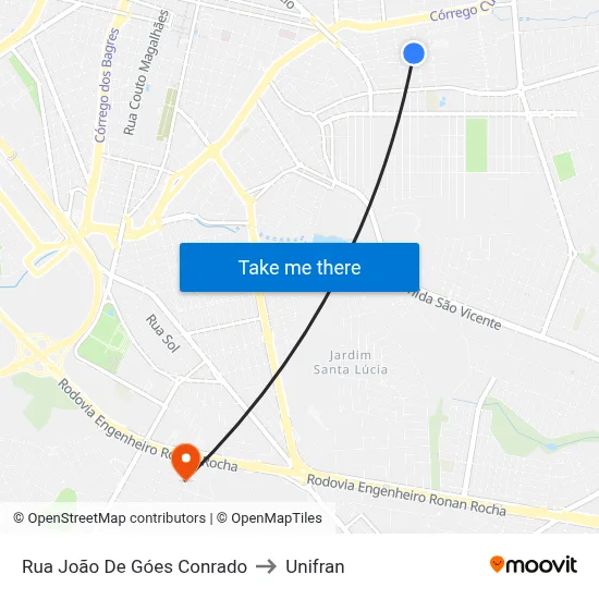 Rua João De Góes Conrado to Unifran map