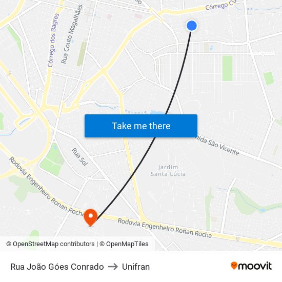 Rua João Góes Conrado to Unifran map