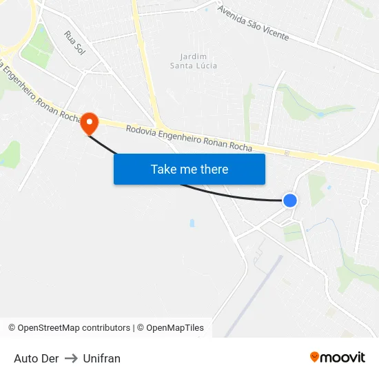 Auto Der to Unifran map