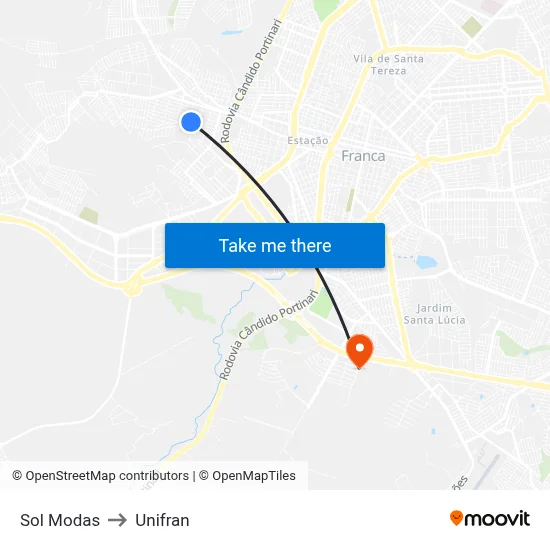 Sol Modas to Unifran map