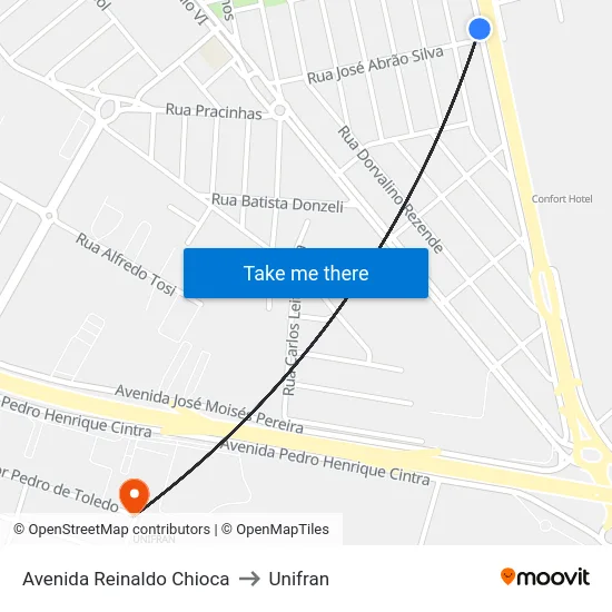 Avenida Reinaldo Chioca to Unifran map