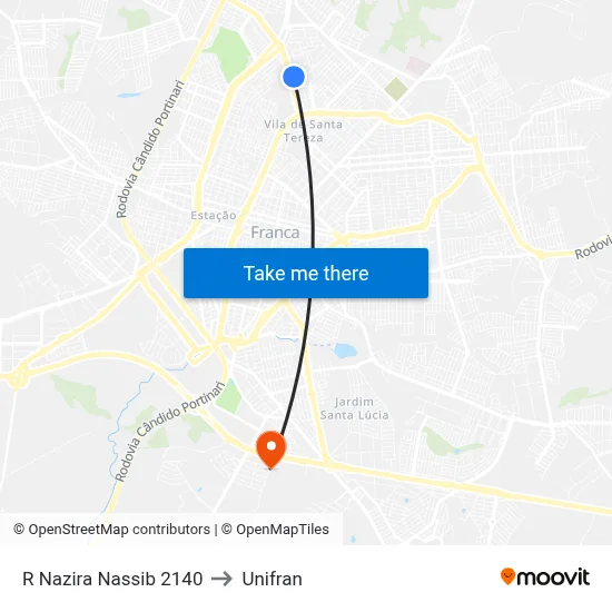 R Nazira Nassib 2140 to Unifran map