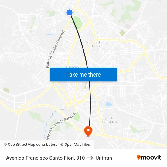 Avenida Francisco Santo Fiori, 310 to Unifran map