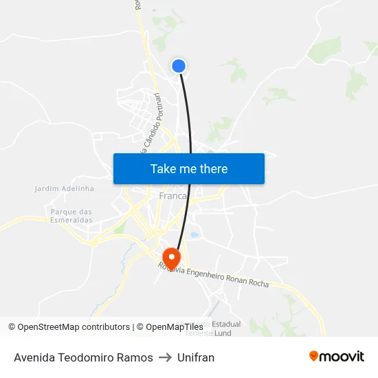 Avenida Teodomiro Ramos to Unifran map