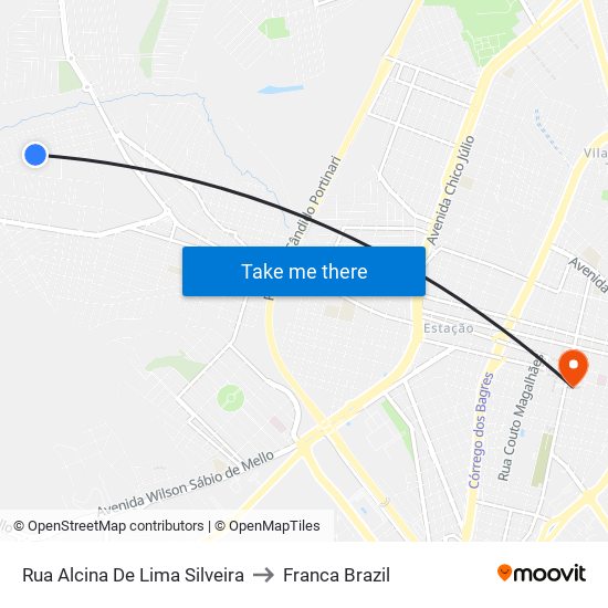 Rua Alcina De Lima Silveira to Franca Brazil map
