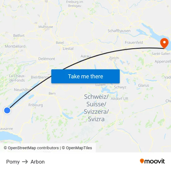 Pomy to Arbon map