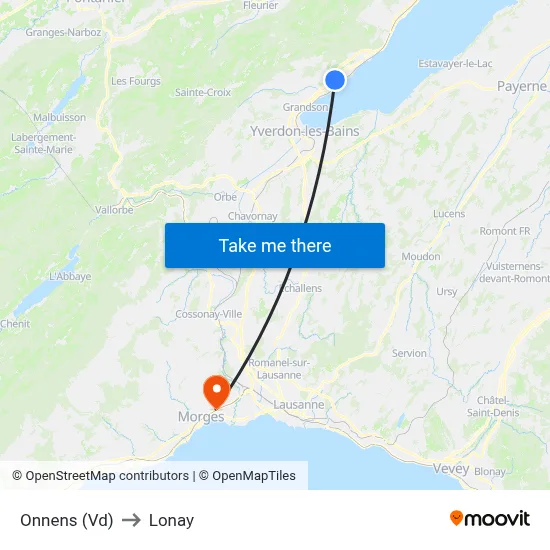 Onnens (Vd) to Lonay map