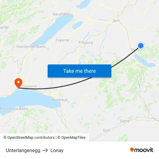 Unterlangenegg to Lonay map