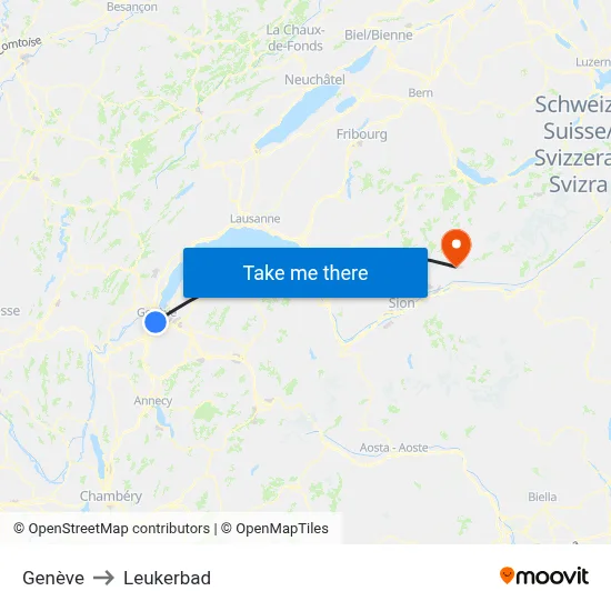 Genève to Leukerbad map