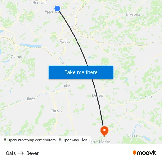 Gais to Bever map