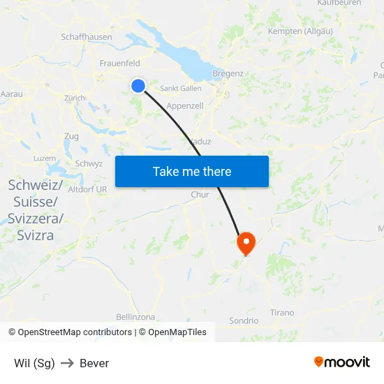 Wil (Sg) to Bever map