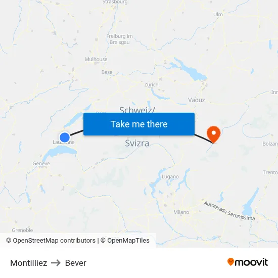 Montilliez to Bever map