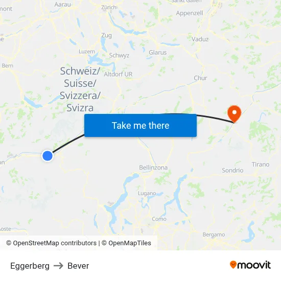 Eggerberg to Bever map