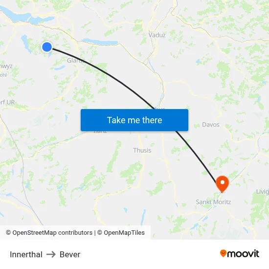 Innerthal to Bever map