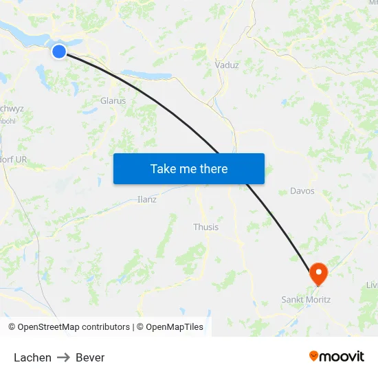 Lachen to Bever map