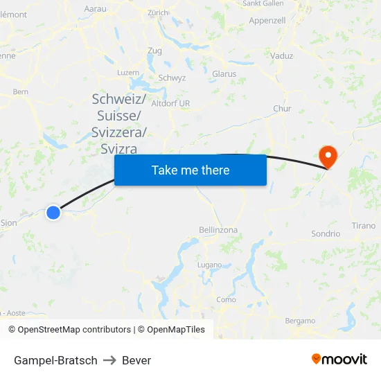Gampel-Bratsch to Bever map