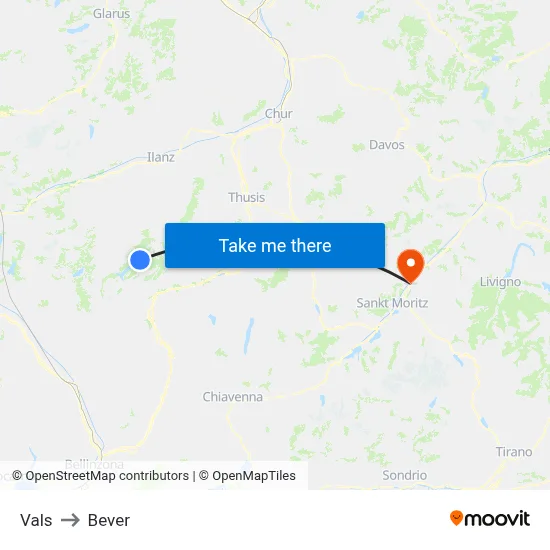 Vals to Bever map